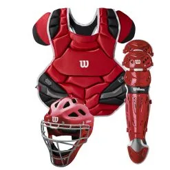 Wilson WTA4603 C1K Catcher's Gear Kit -Rawlings Sport Baseball Shop 34040013 Wilson WTA4603 C1K Catchers Gear Kit scarlet