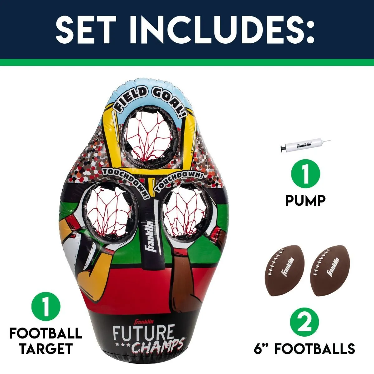 Franklin Kids Inflatable 3-Hole Football Target 4 Franklin Kids Inflatable 3-Hole Football Target - Image 4