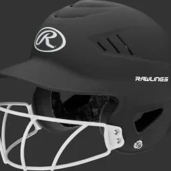 BAT HELMET RAWLINGS COOLFLO W/ FACEGUARD- RCFHLFG- BS23 47 BAT HELMET RAWLINGS COOLFLO W/ FACEGUARD- RCFHLFG- BS23 -Rawlings Sport Baseball Shop coolflo softball blk
