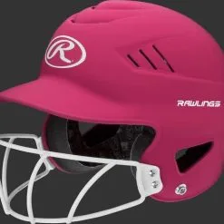 BAT HELMET RAWLINGS COOLFLO W/ FACEGUARD- RCFHLFG- BS23 44 BAT HELMET RAWLINGS COOLFLO W/ FACEGUARD- RCFHLFG- BS23 -Rawlings Sport Baseball Shop coolflo softball pink